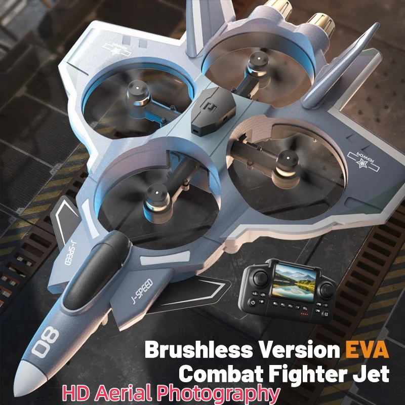 

Upgraded Large Screen HD Camera Remote Control Fighter Plane 2.4G Obstacle Avoidance Headless Mode Brushless RC Plane Aircraft