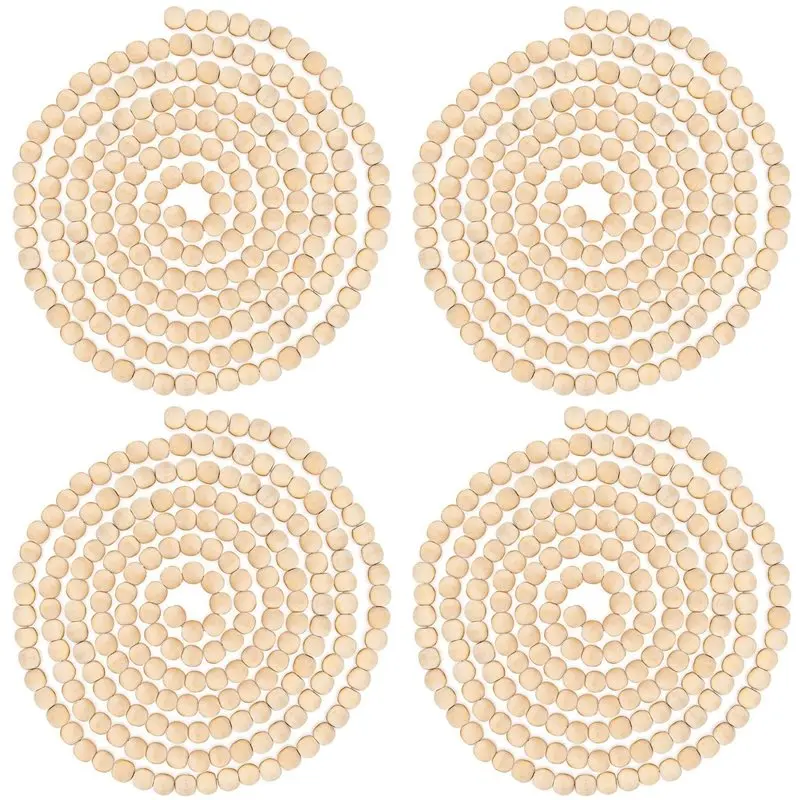 

4 шт., 9 футов, рождественская гирлянда из натурального дерева, деревянная елочная гирлянда для деревенского натурального деревенского деревенского дома