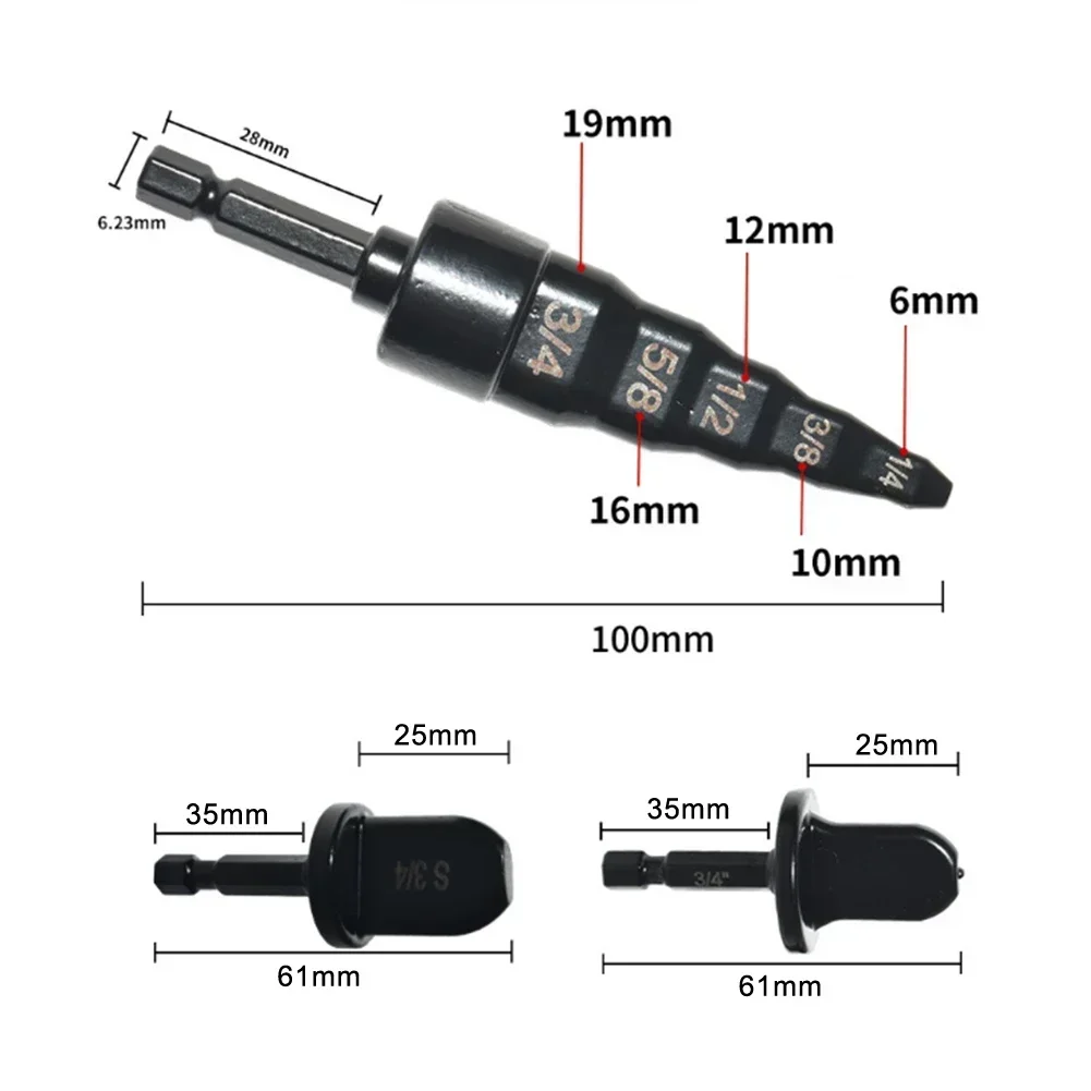 7pcs condizionatore d'aria tubo di rame espansore tubo espansore Swaging punta da trapano Set Swage tubo Expander Swaging strumenti di svasatura