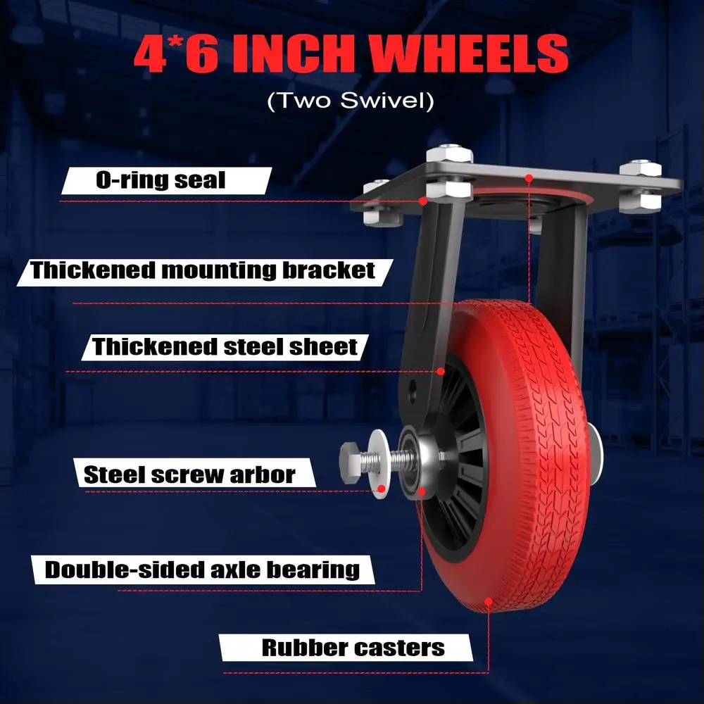 5IN1 Heavy Duty ตาข่ายกรงรถเข็น 1800lbs และ 360 ล้อหมุนอเนกประสงค์แพลตฟอร์มรถบรรทุกมือโกดังซูเปอร์มาร์เก็ต