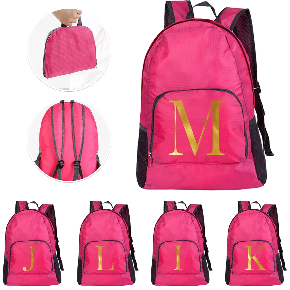 

Foldable Lightweight Backpack Letter Printing Series Leisure Men Women Sport Bags Outdoor Climbing Pack Cycling Travel Knapsack
