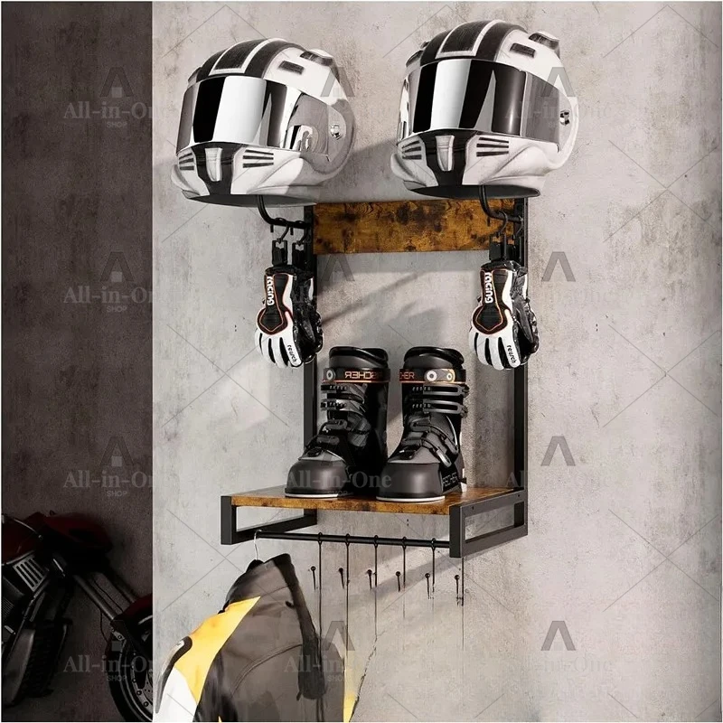 motorcycle helmet bracket Home wall-mounted tactical equipment finishing rack Multi-purpose locomotive leather jacket hanger