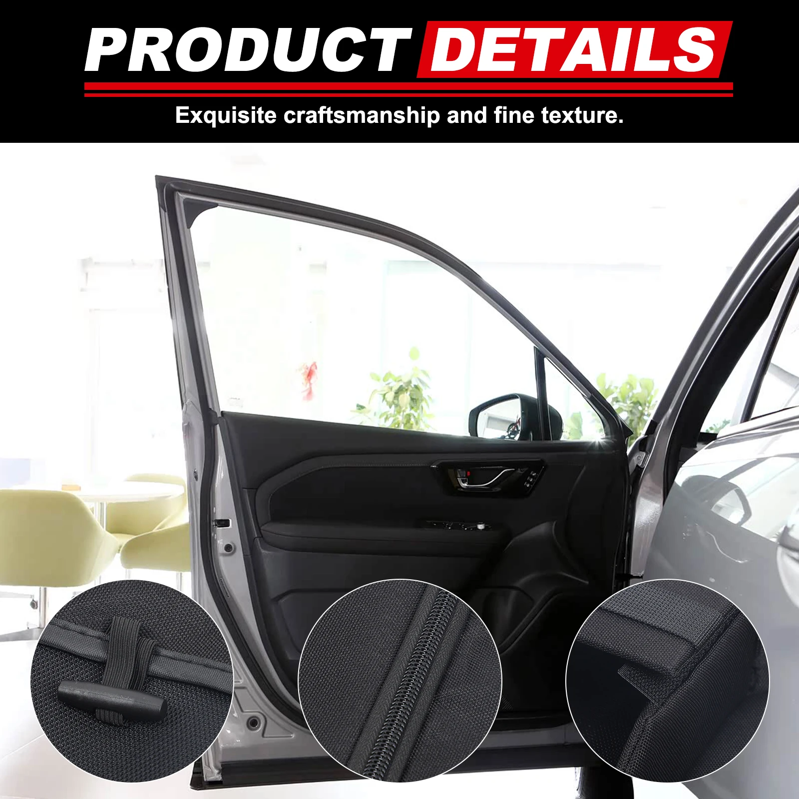 For Subaru Forester 2025-2026 Car Front Rear Door Window Sunshade Net Insect Prevention Net Removable Cover Accessories