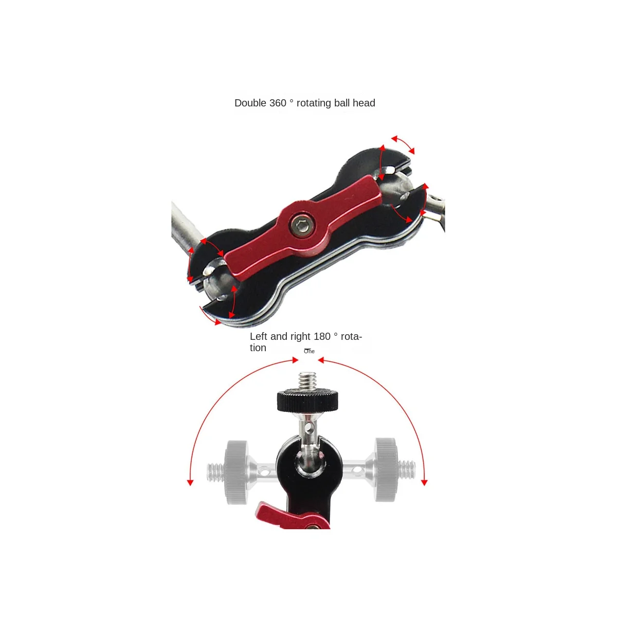 الكرة محول توضيح الذراع جبل مزدوج Ballhead 1/4 بوصة المسمار ل DSLR كاميرا ضوء ترايبود لايف الحذاء الساخن قوس نوع D