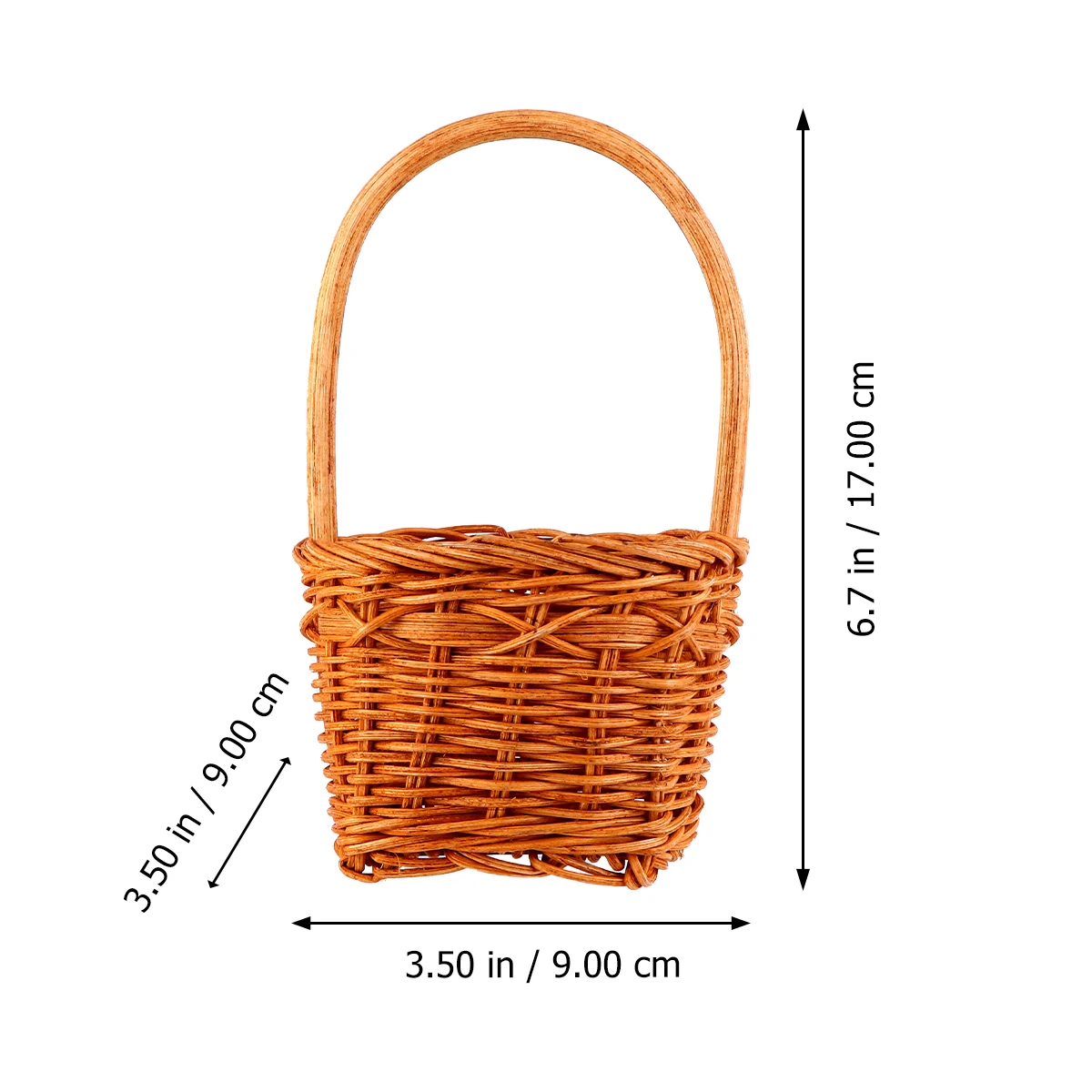 

1Pcs Square Rattan Woven Flower Basket Mini Storage Container for Wedding Home Decor Mini Flower Basket Rattan Flowerpot