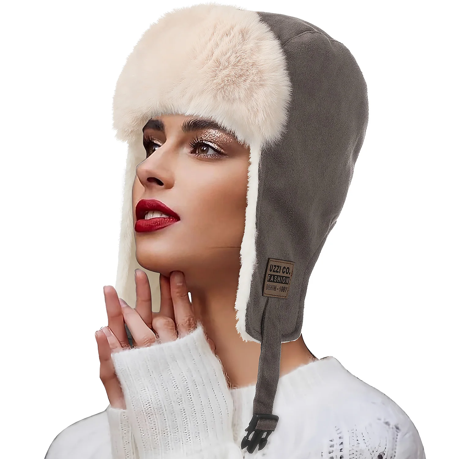 겨울 따뜻함 레이 펭 모자 여성용 귀 보호 방풍 방수 사이클링 모자 두꺼운 모자 러시아 남성용 비행가 모자