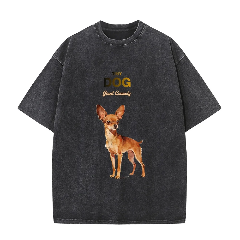 Tiny Dog Geant Comedy T-Shirt Funny T Shirts Nuevo En Tops Y Camisetas Men's Shirt Cotton Top Print Daily Tee Lover Graphic Dad