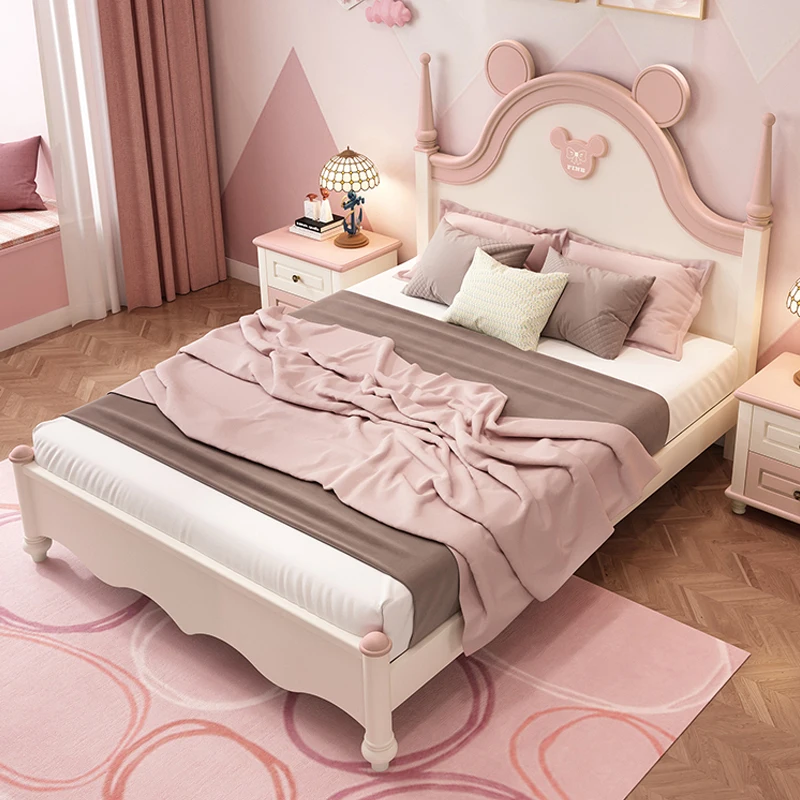 

Children's bed, big children's cartoon , girl's light luxury Mickey