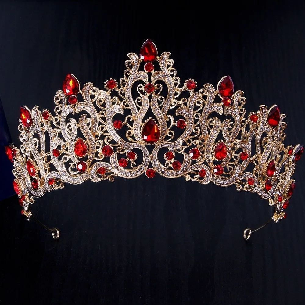 

Queen Party Pageant Baroque Luxury Crown Crystal Shiny Silver Princess Tiara Headband Ornaments Hair Accessories