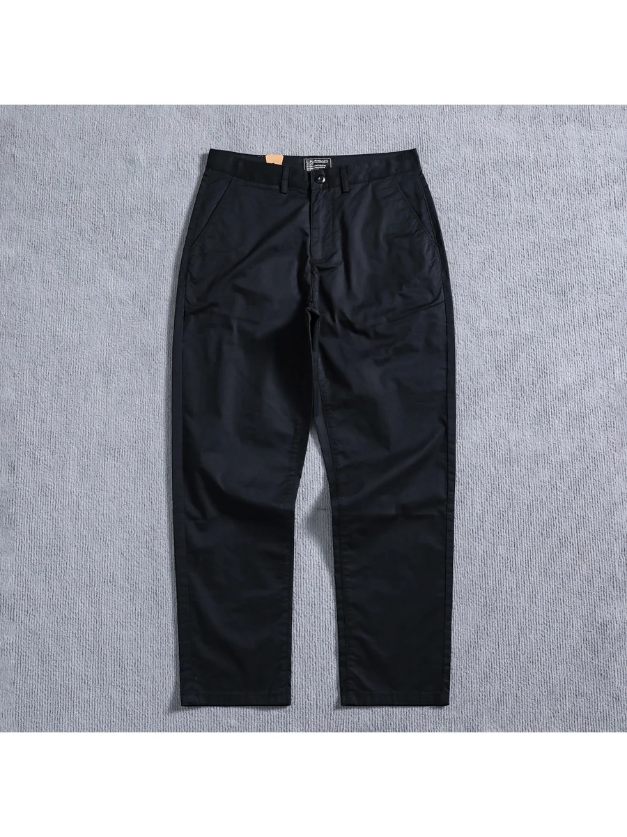 Casual Pure Cotton Straight Leg Pants Men's Washed Vintage Slim Nine Points Simple Match Commuting Pants Spring 2026