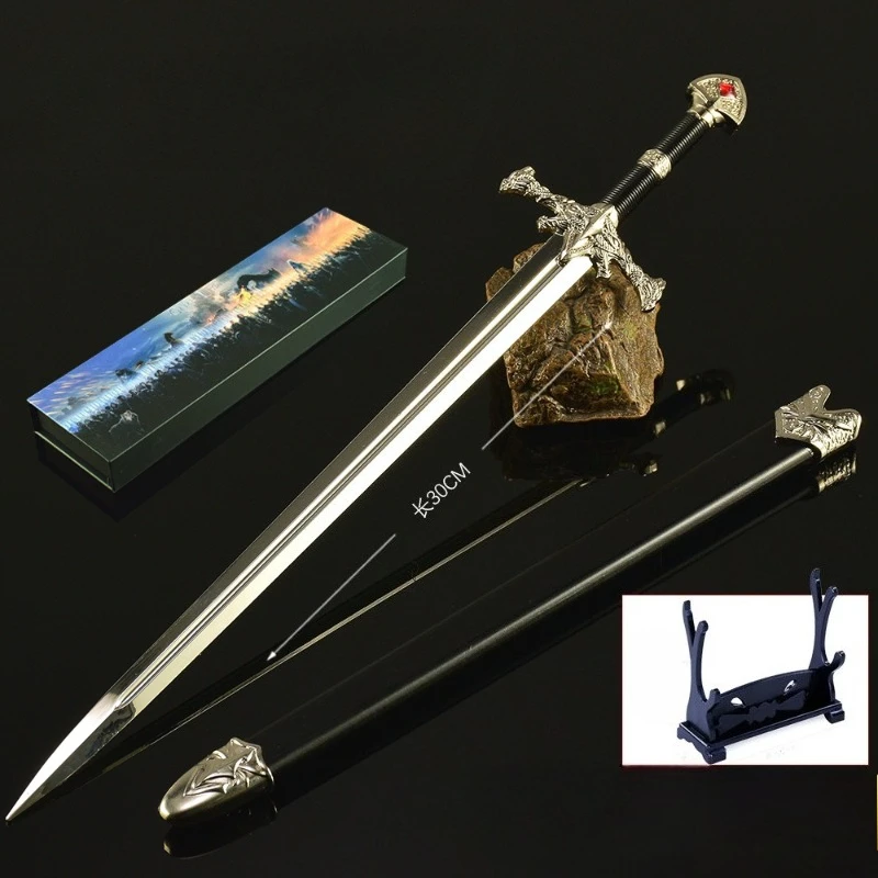 30 cm Figura di gioco Blackfire Spada Periferica Artigianato in metallo Modello Confezione regalo Decorazione desktop Ornamenti Regali di compleanno Giocattoli