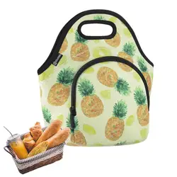 New Lunch Bag Women Printed Lunch Box Pouch Insulated Kids Lunch Bag Adults Lunch Bag Neoprene Tote Pouch For Various Food