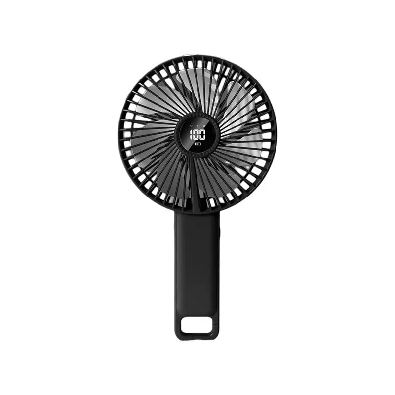 BABZ Portable Folding Handheld Fan 5-Speed USB Rechargeable, 3600mAh Battery Desktop Fan for Home Outdoor Travel, Black