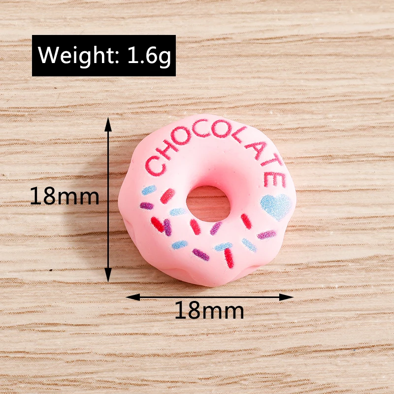 Tusember 10 Stück Harz-Lebensmittel-Anhänger, Dessert-Eiscreme-Kuchen-Donuts, flache Rückseite, Anhänger für Armbänder, Halsketten, Ohrringe, Schmuckherstellung – Detail 6