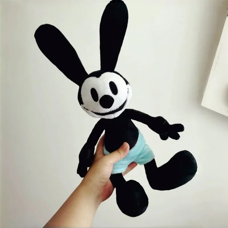 

Новинка, Aoger Disney, 40 см, кролик на удачу Oswald, плюшевые игрушки, черно-белая кукла микки, Маленькая подвеска, подушка, подарок на день рождения