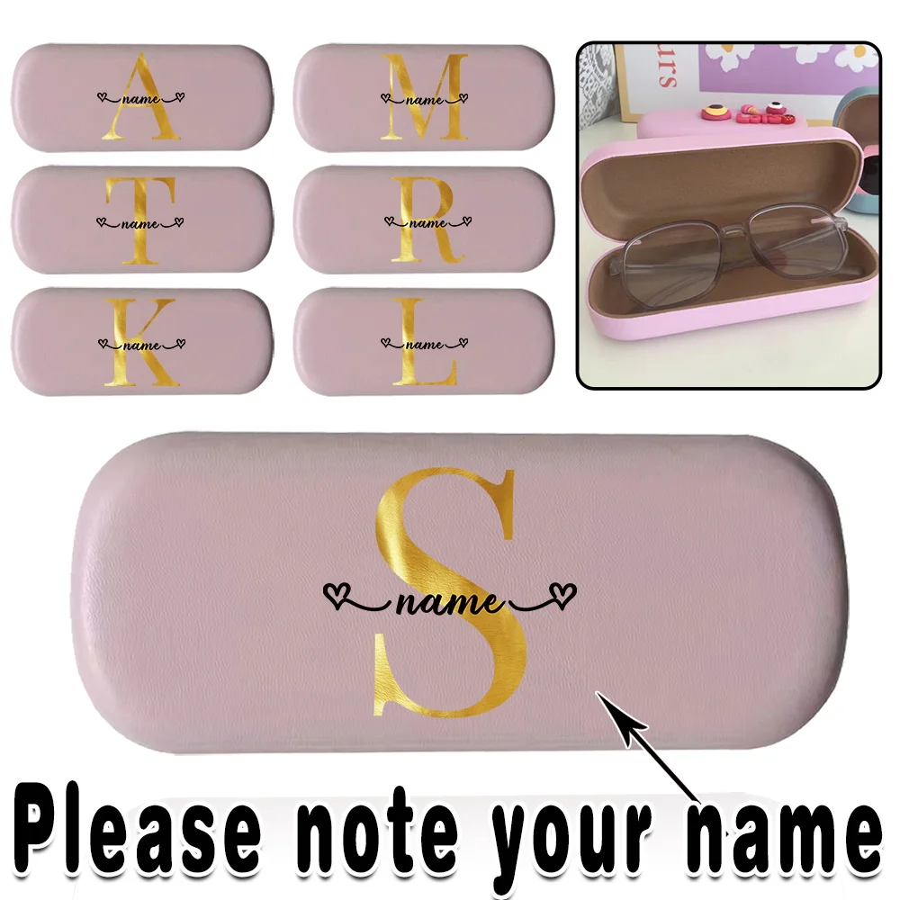 Customized Name Women Glasses Organizer Case Myopia Glasses PU Durable Box Sunglasses Storage Hard Shell With Name Customize