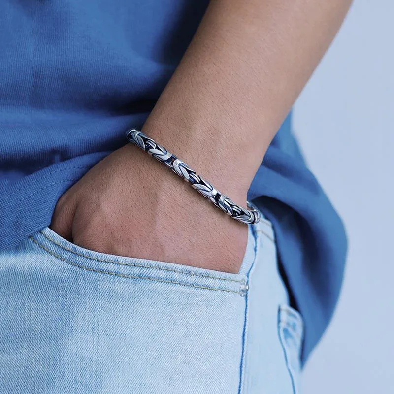 

New Bracelet Men's Vajra 925 Thai Silve Retro Doing Old Trend Personality Neutral High Jewelry