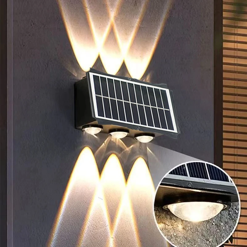 Solar Wall Light Outdoor Wall Lamp High Brightness Waterproof Decor for Home Garden Porch Solar UP and Down Illuminate Solar