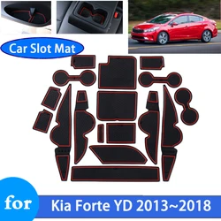 Non-slip Car Slot Mat for KIA Forte YD K3 Cerato 2013 2014 2015 2016 2017 2018 Anti-slip Rubber Mats Door Groove Cup Accessories