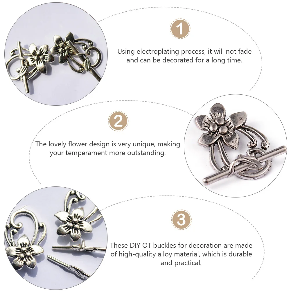 

20pcs Retro Flower-Shaped Alloy Jewelry Diy Decorative Accessories For Girls Creative Bracelet Clasp Vintage Ot Necklace Jewelry