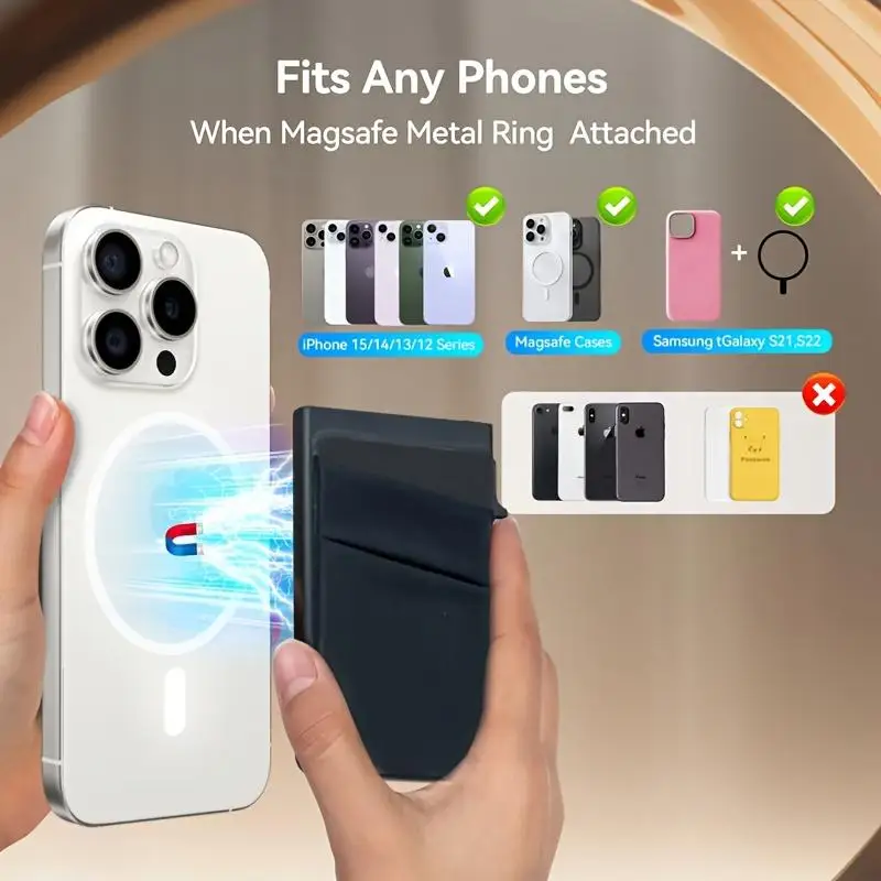 Card holder with  print for men, RFID blocking card holder, magnetic slim automatic pop-up card holder for the iPhone, 1 pc. image 6