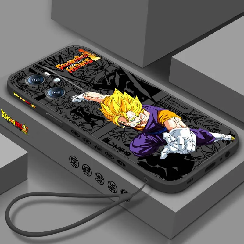 Funda de teléfono líquida con diseño de dibujos animados Super Saiyan Battle para OPPO Find X5 A5 A6 A80 A60 A40 A3 A98 A96 A94 A76 A54 A74 A73 A16