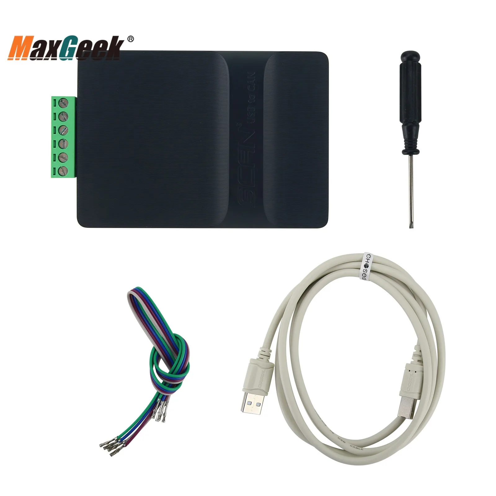 Maxgeek-USB إلى CAN Bus محلل ، USBCAN-II C ، وحدة واجهة ، متوافق مع ZLG ، USBCAN-II2 بطاقة CANOpen ، J1920xH