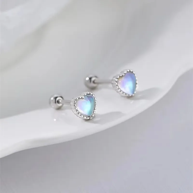 New Exquisite Sweet Small Bear Screw Earrings For Women Girls With Pink Zircon Cute Playful Party Jewelry Accessories Gifts