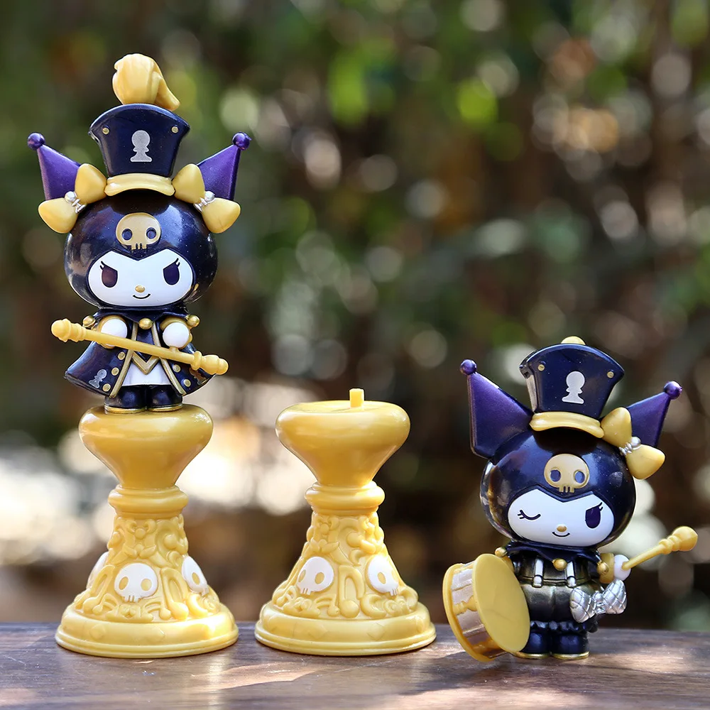 6 pçs sanrio anime figura kuromi banda série figura de ação boneca bonito modelo brinquedos coleção presente