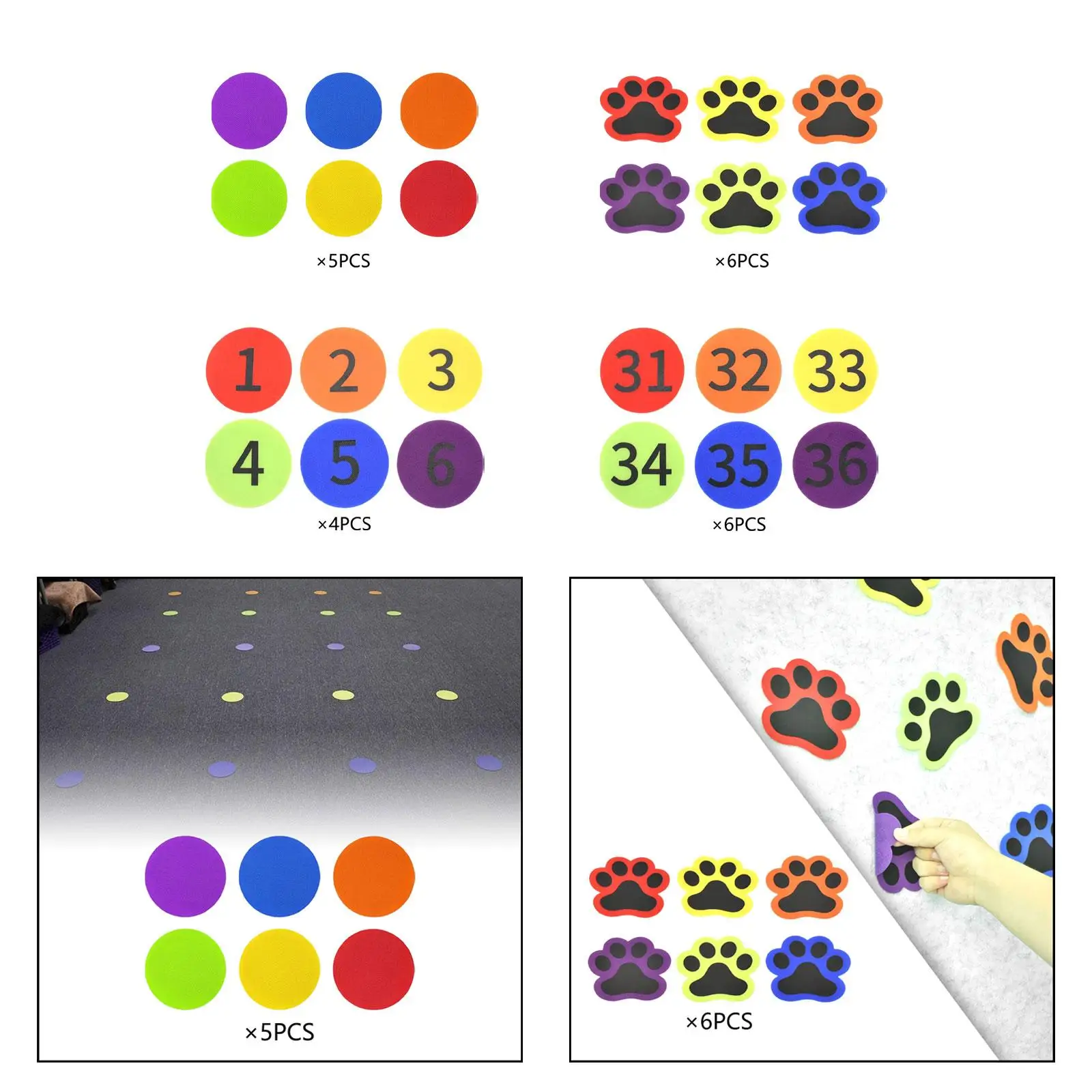 Spot Markers Sit Floor Spots Circles for Puzzle Educational Teachers Sports