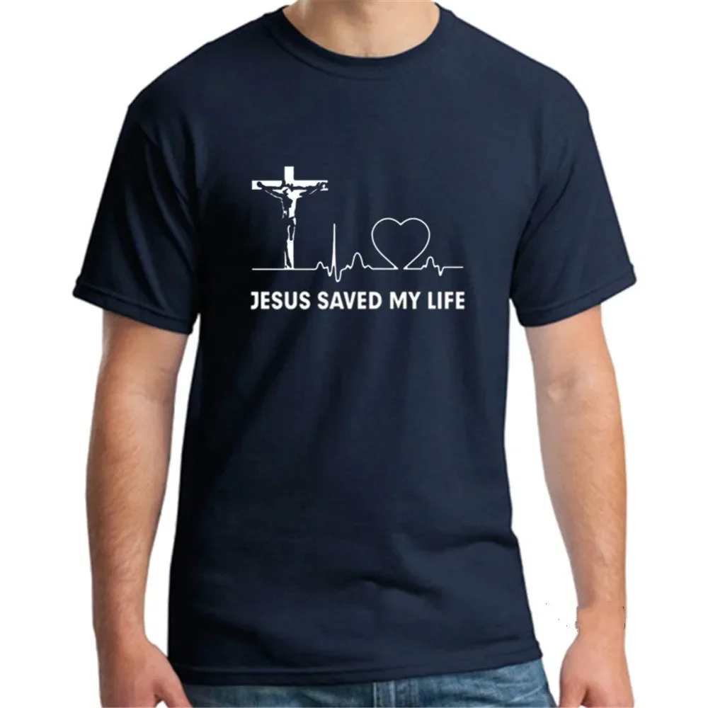Savior God Religion Prayer Jesus Saved My Life Christian Gift T-Shirt. Summer Cotton Short Sleeve O-Neck Mens T Shirt New S-3XL