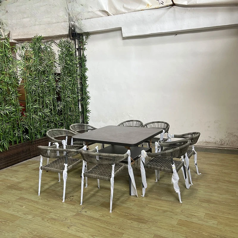 

Outdoor rattan table and chair combination hotel balcony garden villa courtyard outdoor rattan dining table