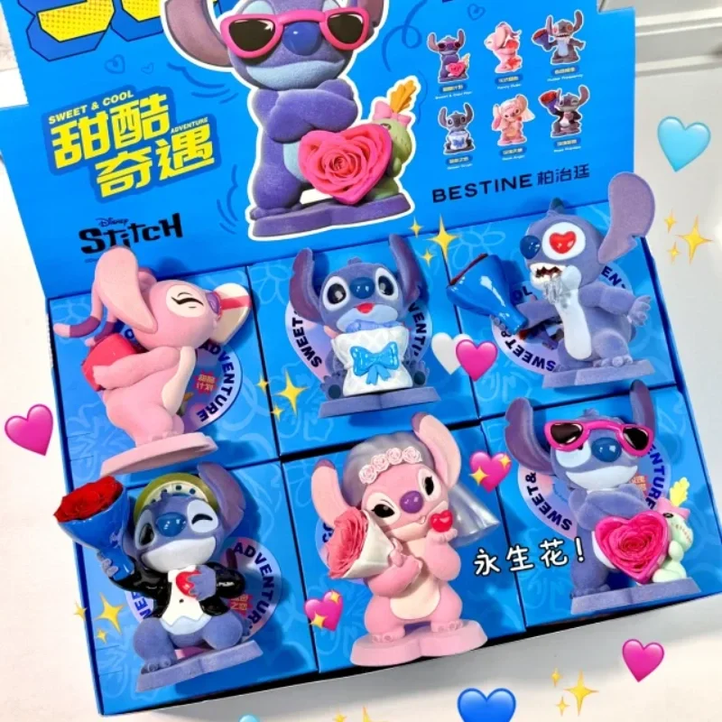 

New Stitch Sweet And Cool Adventure Eternal Flower Series Summer Party Series Blind Box Toy Doll Model Ornament Figure toy Gift