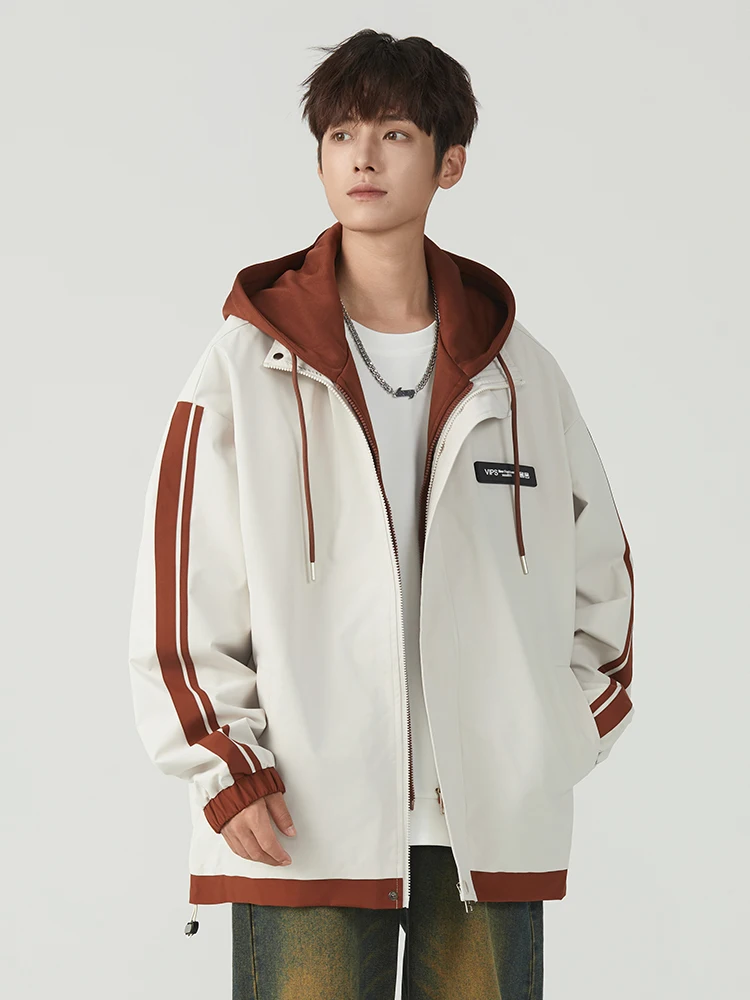 

Повседневная свободная мужская куртка для весны и осени, новая уличная модная студенческая рабочая куртка с эффектом двухслойности, полиэстер