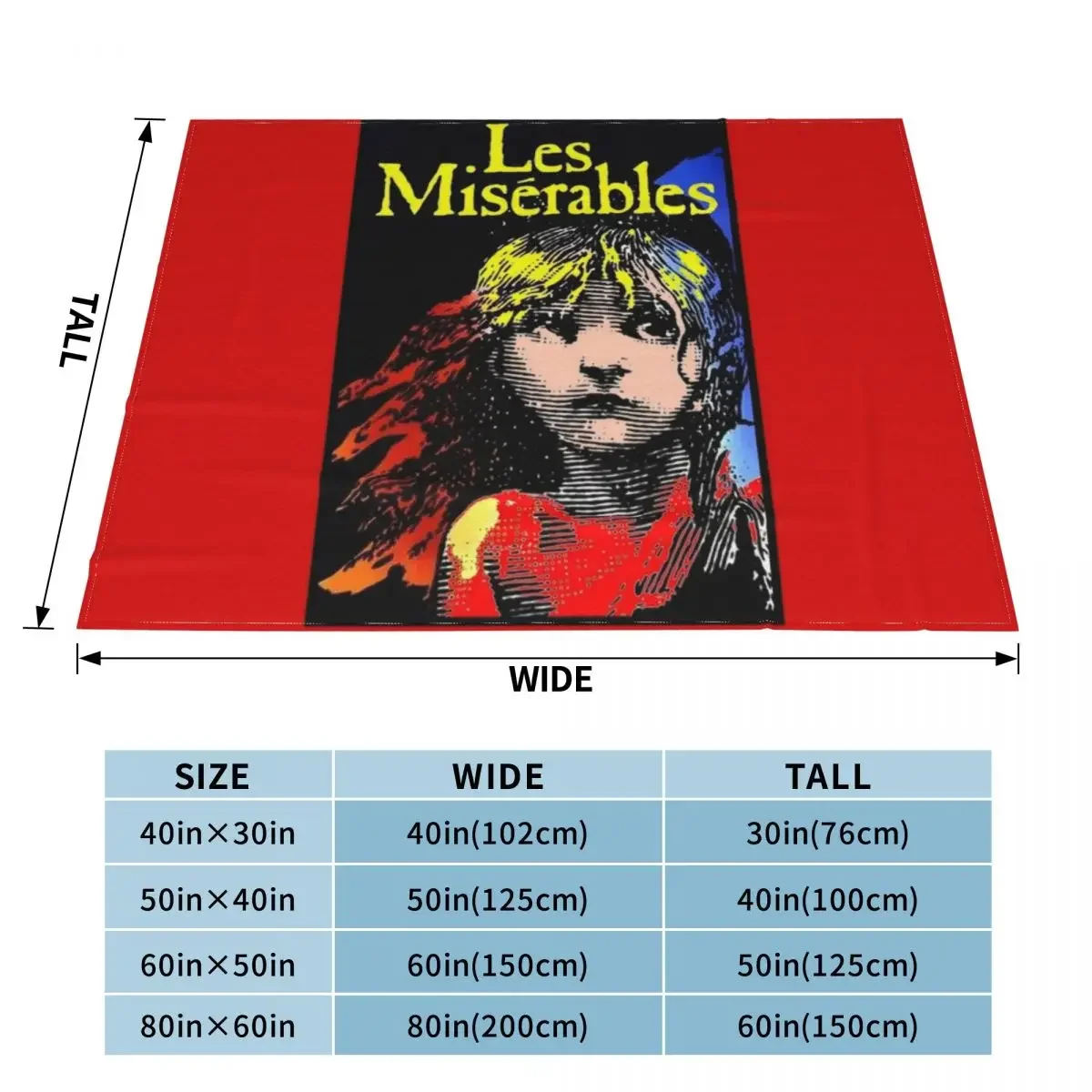 LES MISERABLES: Restored Colorized Advertising Print Throw Blanket for babies Tourist Sofa Soft Beds Blankets