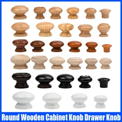 10PCS Round Wooden Cabinet Knobs Drawer Knobs Kitchen Cupboard Handles Wardrobe Door Pulls Furniture Handles Hardware