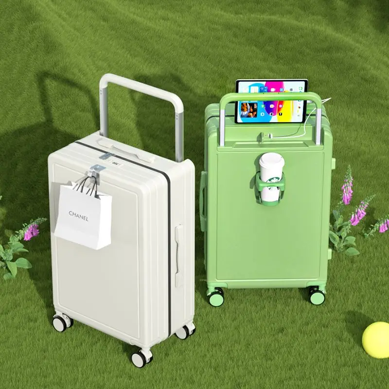 

Multifunctional Wide Trolley Suitcase Large Capacity Caster Suitcase Student Storage Trolley Box 20 Inch Lightweight Suitcase