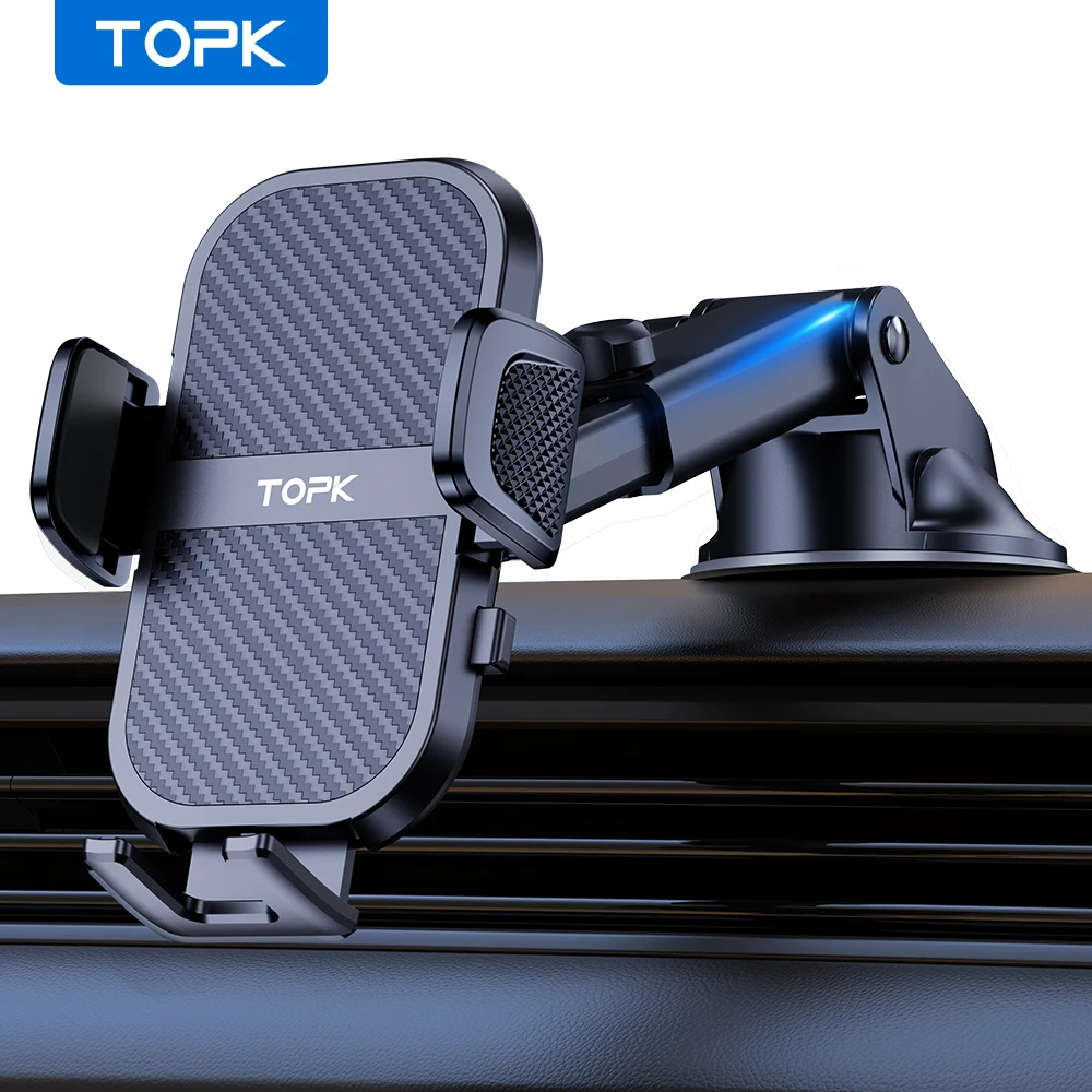 

TOPK Car Phone Holder Mount Phone Mount for Car Dashboard Universal Hands Free Automobile Cell Phone Holder Fit iPhone