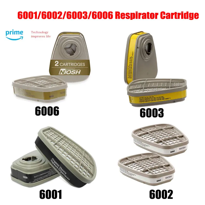 6001/6002/6003/6006 Filter Cartridge Box For 3m 6200/7502/6800 Dust Gas Mask Chemical Respirator Painting Spraying