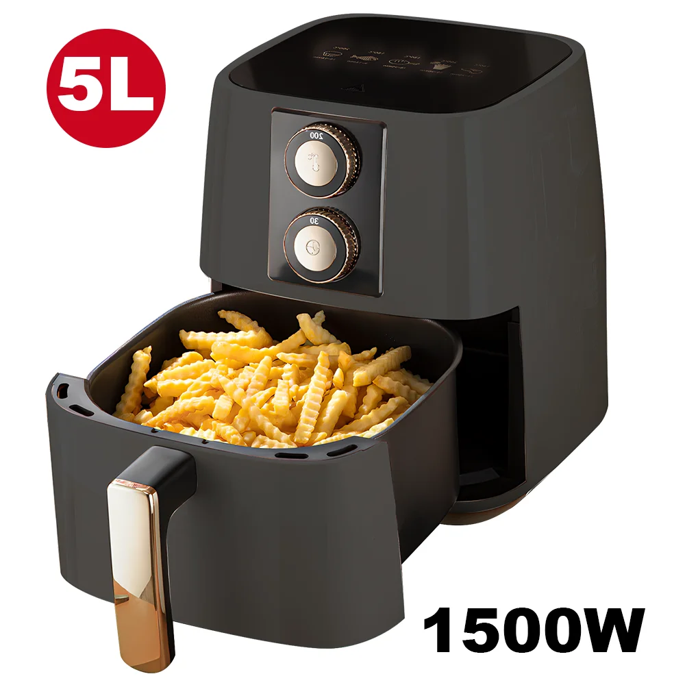 [UK Stock] 5L air fryer 1500W 220-240V Electric Fryer Air Fryer Home Oil-Free air fryer temperature adjustment 30 Minute Timer