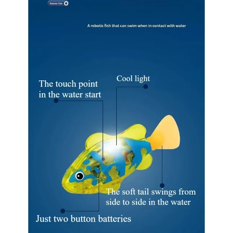 Pez electrónico, juguete de baño de verano para bebé, juguetes para Gato, Robot de natación, pez con luz LED, piscina de agua, juguetes para bañera, Birt de Navidad