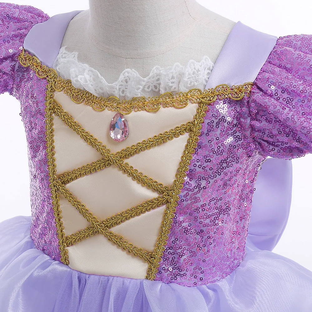 Princess Dresses Girls Halloween Christmas Dress up Costume Purple Party Princess Costume for Girls Age 3-10 3 Princess Dresses Girls Halloween Christmas Dress up Costume Purple Party Princess Costume for Girls Age 3-10 3