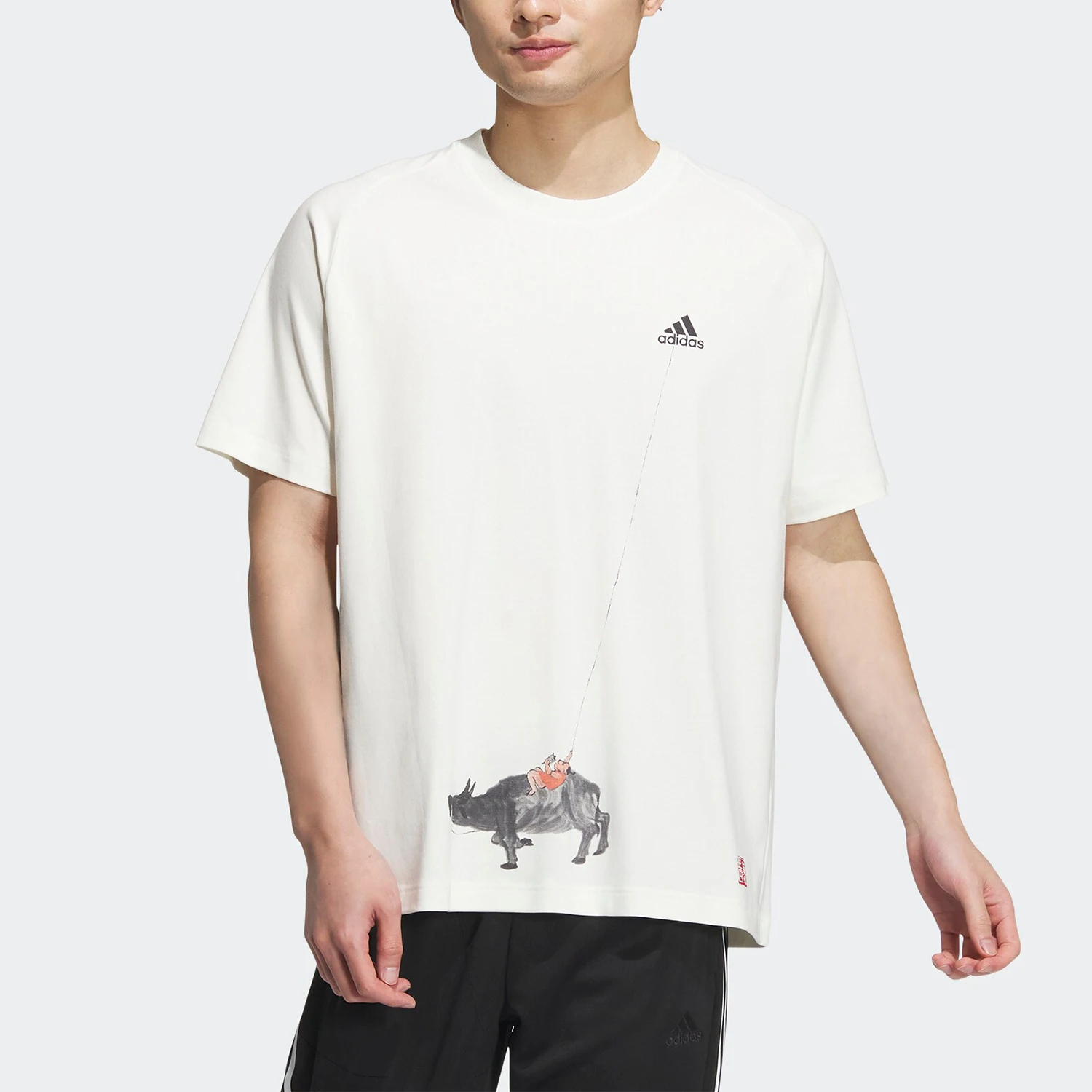 

Adidas genuine 2024 New Men's Knitted Breathable Round Neck Short-Sleeve T-Shirt JF0785