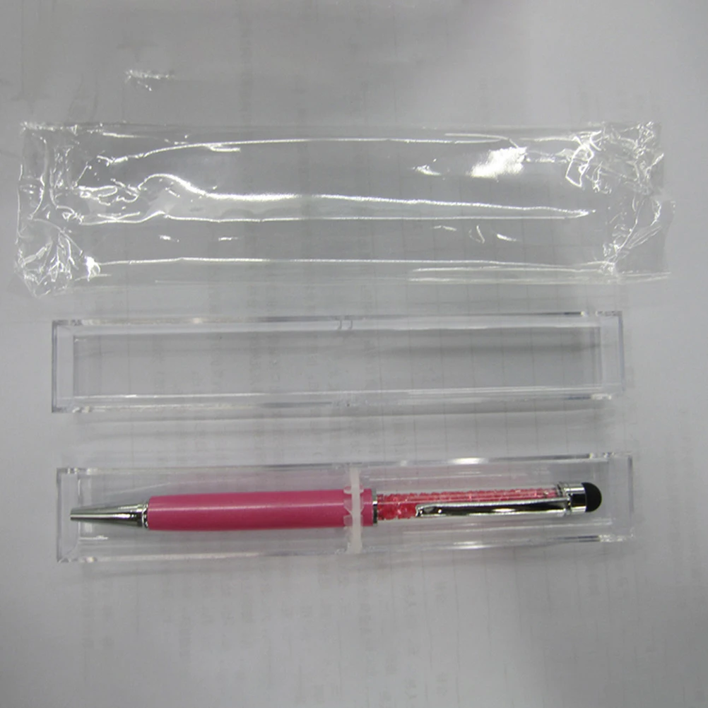 

20Pcs Clear Plastic Pen Case Transparent Ballpoint Ink Pen Storage Box School Office Organizer Student Stationery