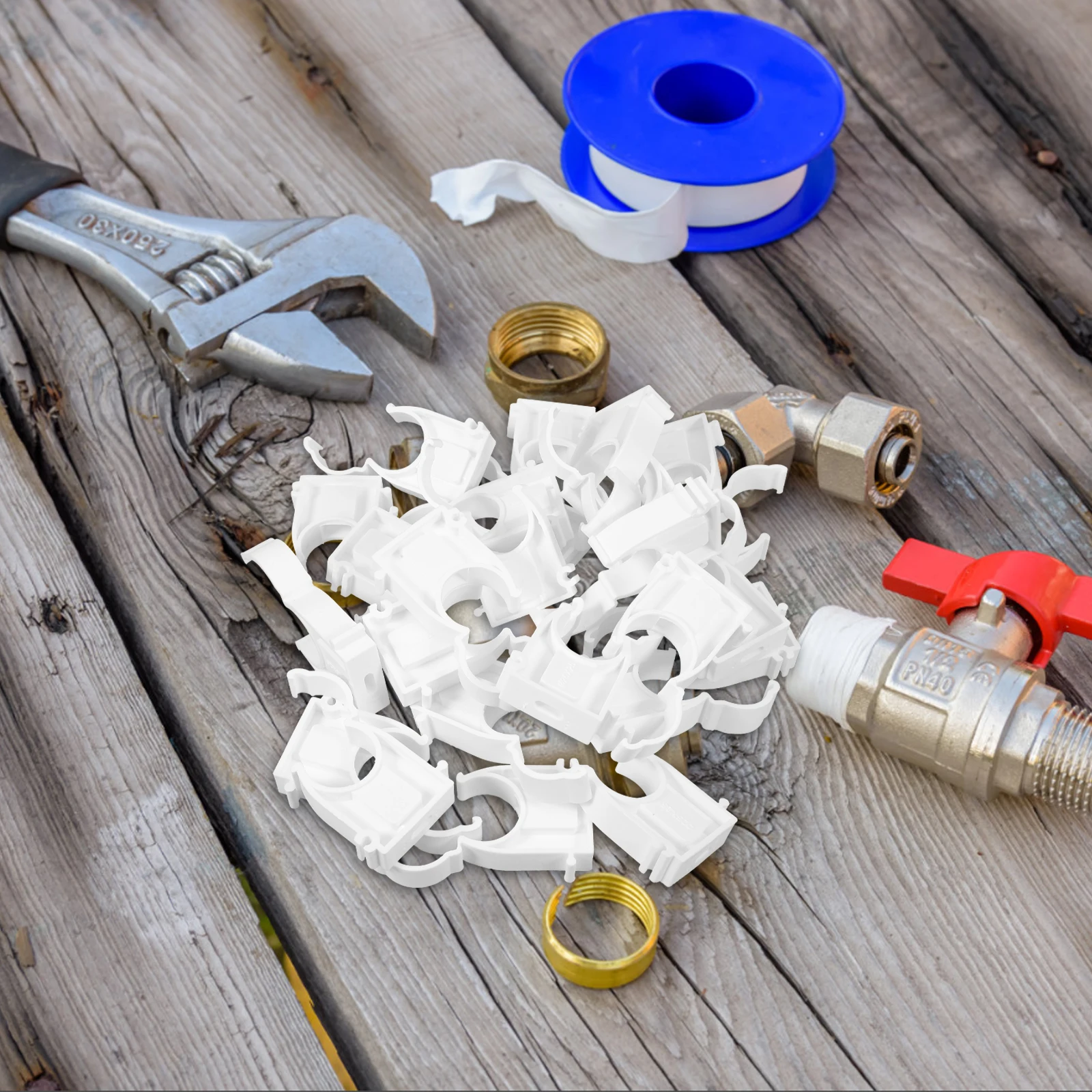 

100pcs Pipe PVC Material Hose Clamps Cable Clamps Tube Clips Mounting Brackets Secure Fixation Leakproof Connection