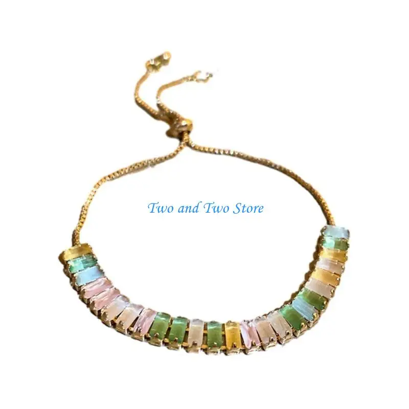 HX6F Vintage Geométrico Zircão Pulseiras