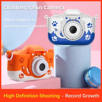 Appareil photo numérique pour enfants, nouveau style, HD 1080P, Dnoma, mini caméra Fox avec étui en silicone, appareil photo étanche
