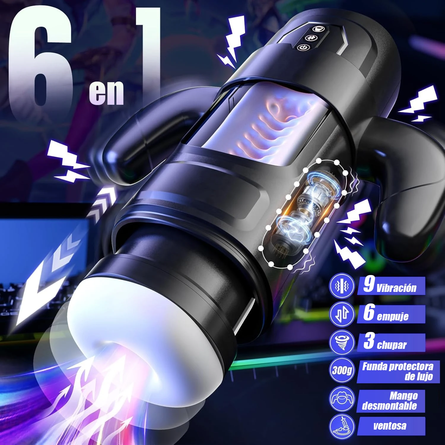 Male Masturbator Cup With 6 Thrusting & 3 Sucking And 9 Vibration Modes With heating & Pronunciation & Gamepad Sex Toys for Men view 2