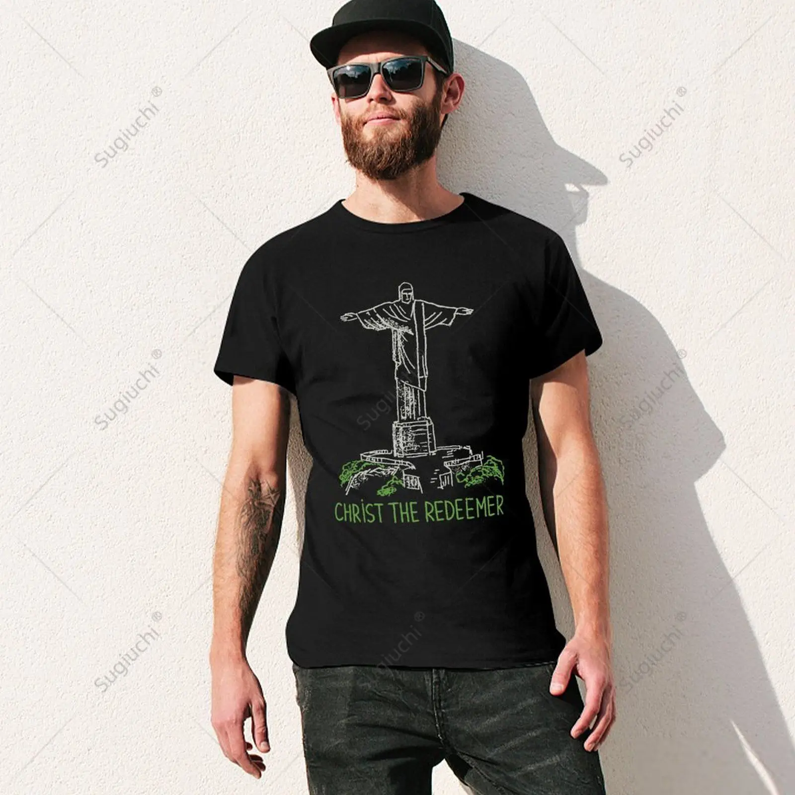 Unisex Men Christ The Redeemer Rio Brazil for Rio De Janeiro Tshirt Tees T Shirts Women Boys 100% Cotton T-Shirt