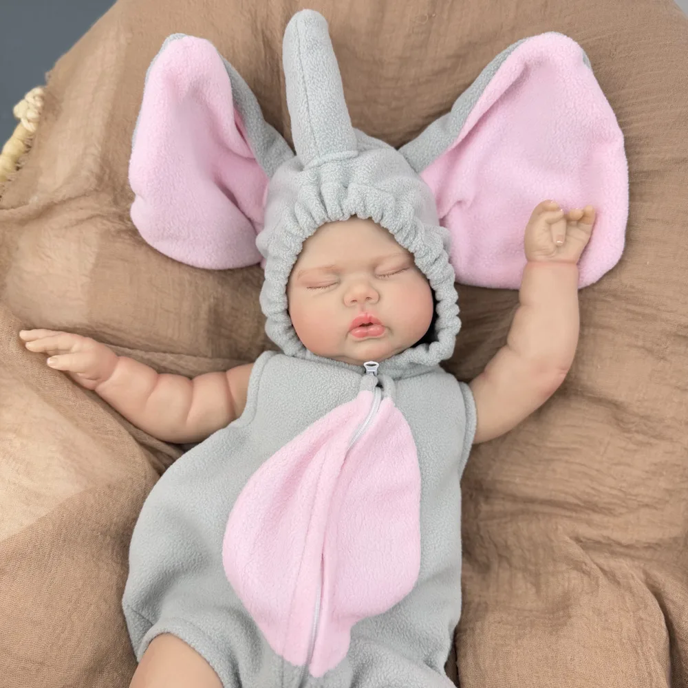 

BZDOLL 20-inch Lifelike Reborn Baby Doll with 3D Skin Visible Veins Fat Vinyl Limbs Cloth Body for Birthday Gift And Accompany